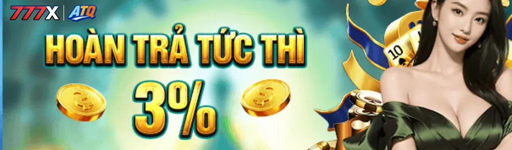 Hoàn trả cược tức thì ao777x 3%